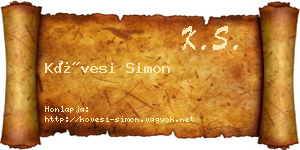 Kövesi Simon névjegykártya
